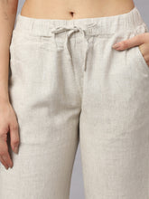 Women's Straight Fit Natural Colour Viscose Linen Pant.